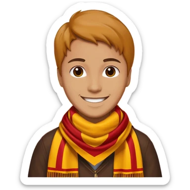 Galatasaray fan emoji wearing a red and yellow scarf sticker