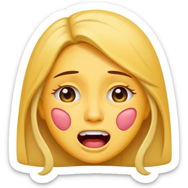 Teresa from the Maze Runner, crying out of laughter, emoji style sticker