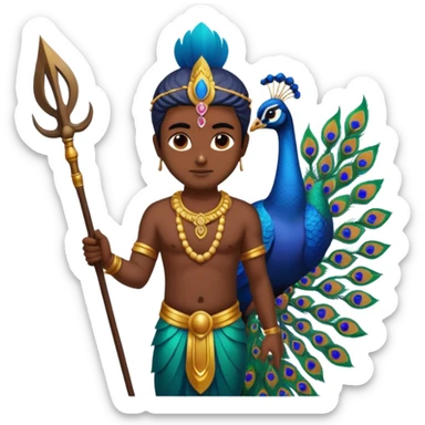 lord Murugan with peacock sticker