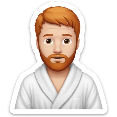ginger hair bearded man with bath robe on his sholder sticker