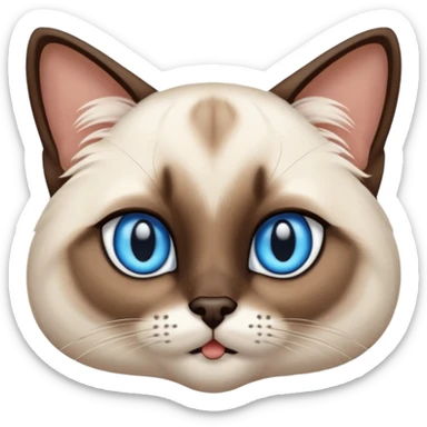 
Siamese cat face long hair fur sticker