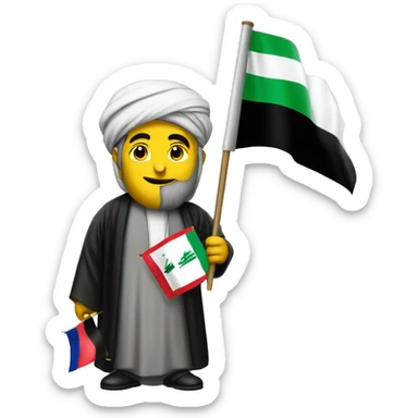 Imam Ali holds the Iraqi flag  sticker