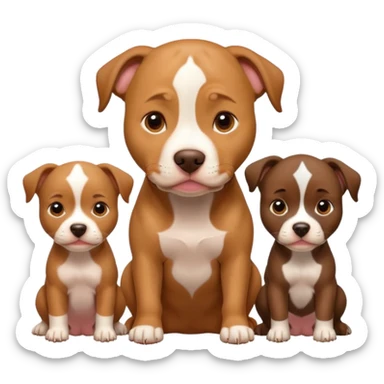 pitbull dog with its puppies sticker