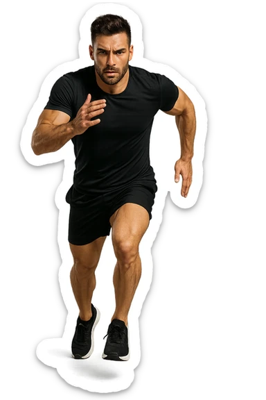 UOMO FITNESS CHE CORRE IN POSA FRONTALE sticker