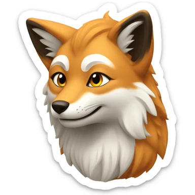 ios18 style tibetan fox that looks asian sticker