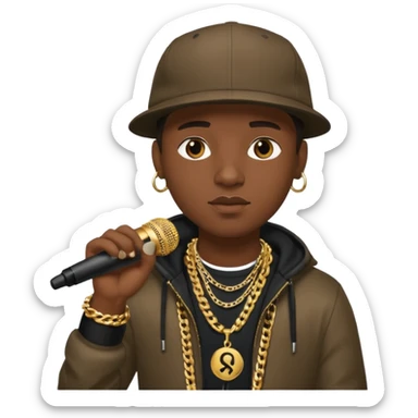 rapper man with microphone sticker