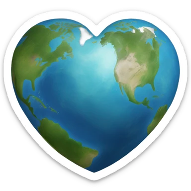heart shaped earth sticker