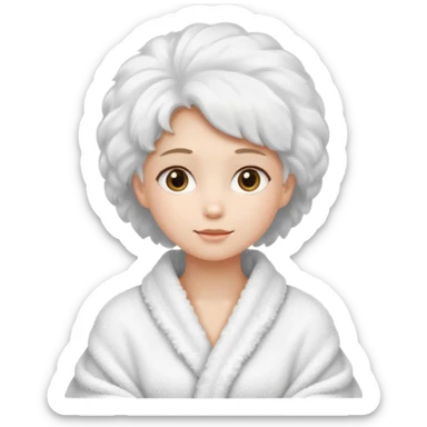 Girl wearing a hair towel sticker
