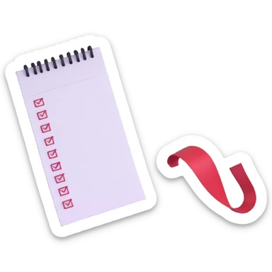 long curling to-do list paper looping up and down like a snake with tiny checkboxes fading into distance sticker