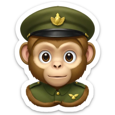 Monkey wearing green beret sticker