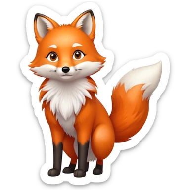 cute fox with bright eyes and fluffy tail sticker