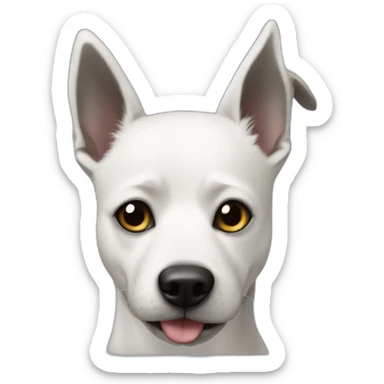 white dog with black manchas in the face mixed like border ollie with short hair sticker
