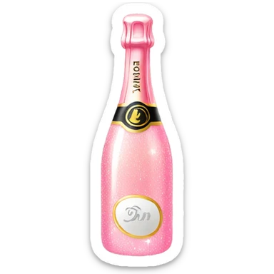 Pink sparkling champagne sticker