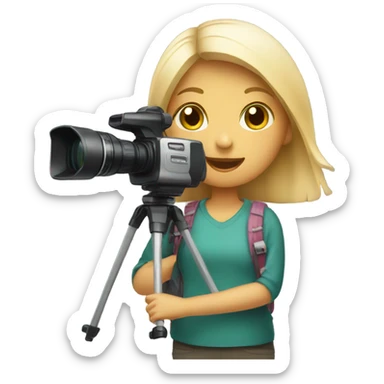 Girl with video camera  sticker