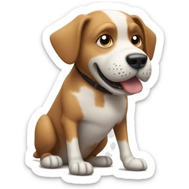 dog with a football sticker