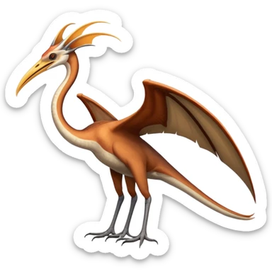 Quetzalcoatlus, the real prehistoric flying dinosaur, long beak, large wings, realistic colors sticker