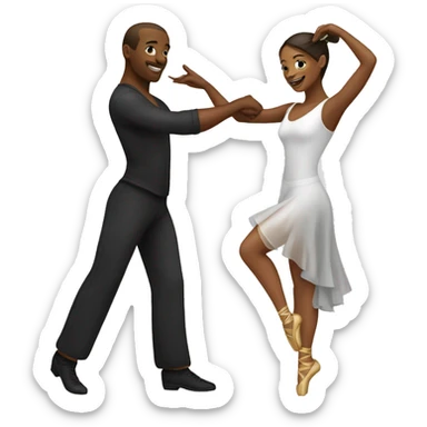 Male and female dancer couple sticker