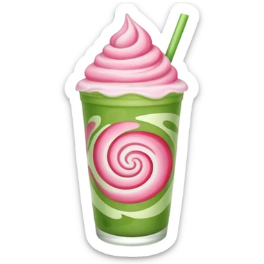 Iced strawberry matcha sticker