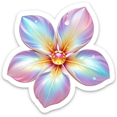 Multicolored divine sparkly marble Sakura shiny ethereal pastel iridescent light pale cute adorable pretty feminine elegant realistic floral exotic Falvie-Fionbri-fursona, full body sticker