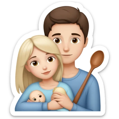 Boy and girl cuddling, man is big spoon girl.is little spoon sticker