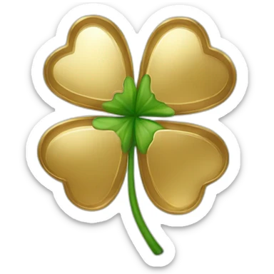gold-outline-four-leaf-clover sticker