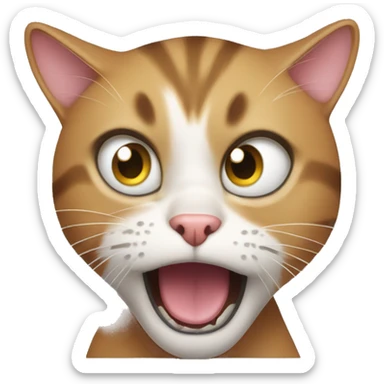 Cat beng shocked sticker