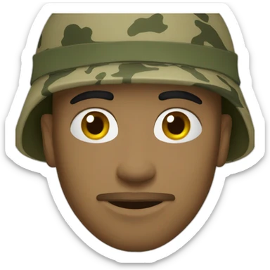 soldier with camouflage sticker