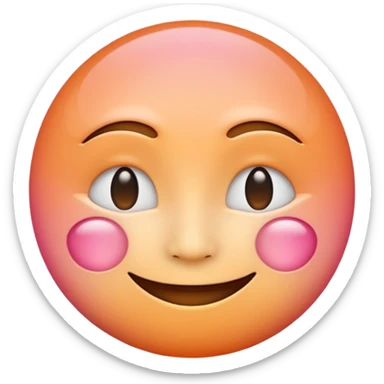 minimalist illustration of a warm glowing emoji face representing anonymous emotional connection. soft orange-pink gradient, gentle smile, organic round form, light diffusion, sense of warmth and intimacy, subtle glow around the edges, smooth and friendly aesthetic. sticker