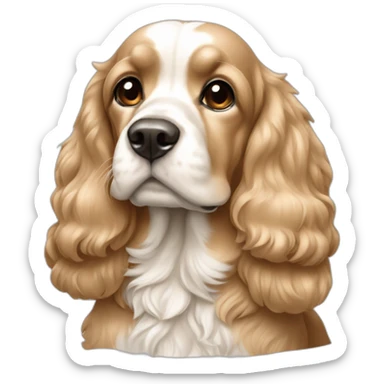 American cocker beige and white sticker
