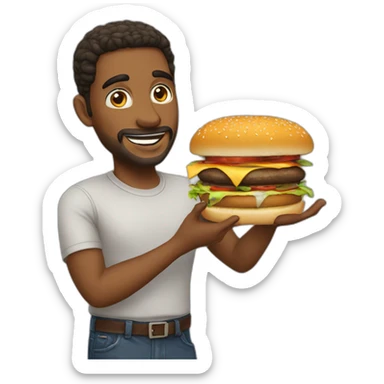 people-with-hamburguer sticker