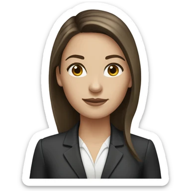 white girl brunette hair business woman sticker