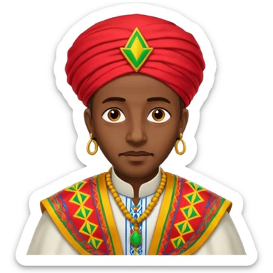Ethiopian man in traditional clothing sticker