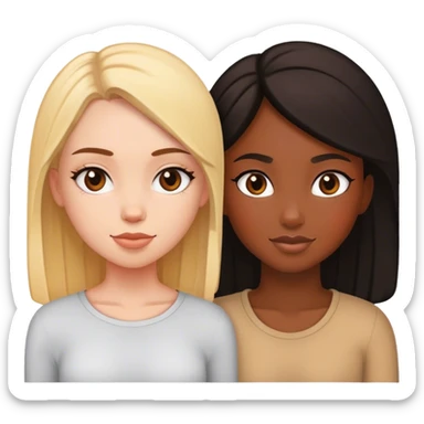 Black girl white girl best friends sticker