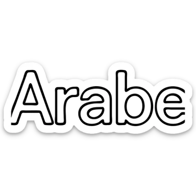 icon of the word 'Arabe' in a clean, modern icon style, simple and bold, suitable for app or website use sticker