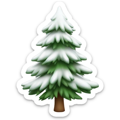  actual white fir christmas tree isolated.  sticker