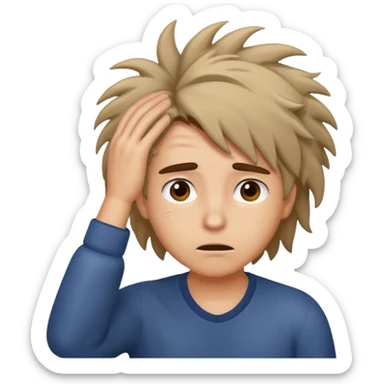 Scratching head looking crazy  sticker