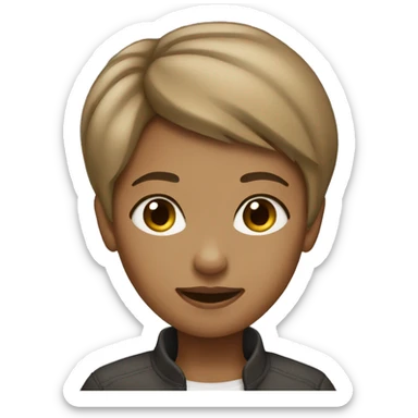 A girl with short hair, wheatish skin tone, and wearing short clothing. sticker