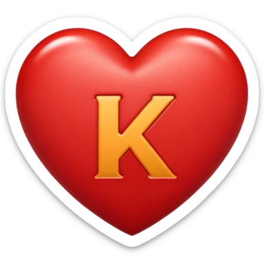 heart with letter k in middle sticker