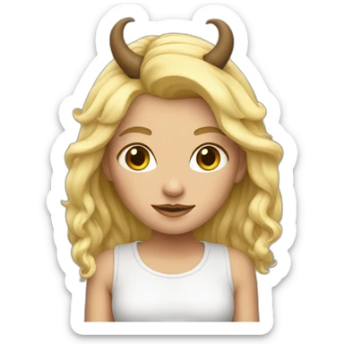 blonde girl with horns sticker
