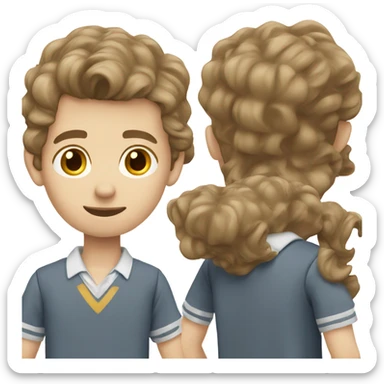 Guy in school uniform wavy brown hair caucasian sticker