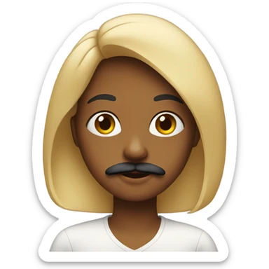 Girl with the mustache sticker