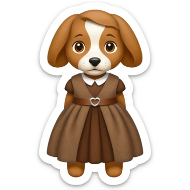 Bassotto seduto con vestito di lana sticker