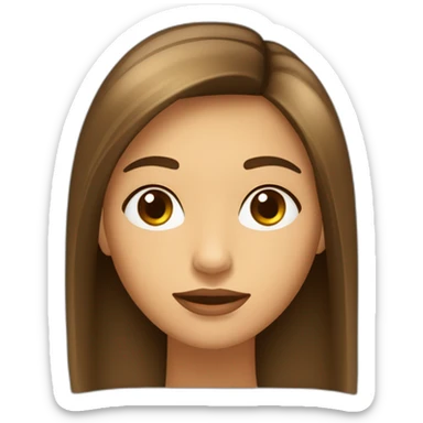 CHICA DE PELO MORENO LARGO Y FLEQUILLO RECTO QUE CUBRA LA FRENTE Y OJOS MARRONES OSCUROS sticker