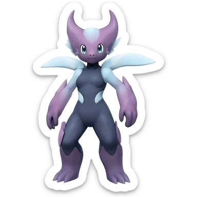 Smooth Soft Dark Pastel Meloetta-Purrloin-Gatomon-Trico-Pokémon-Digimon-Fakémon-fusion-hybrid-creature sticker