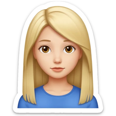 a girl with straight hair sticker