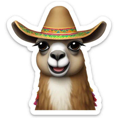 Lama with sombrero  sticker