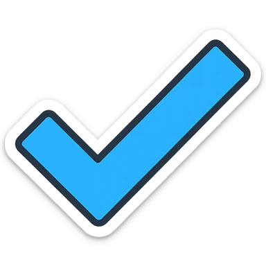 blue tick icon, simple, modern, suitable for verification badge sticker