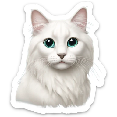 White ragdoll cat. sticker