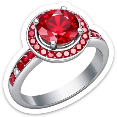 glitter rubi diamond married ring prata sticker