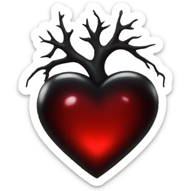 Black heart red shine  sticker